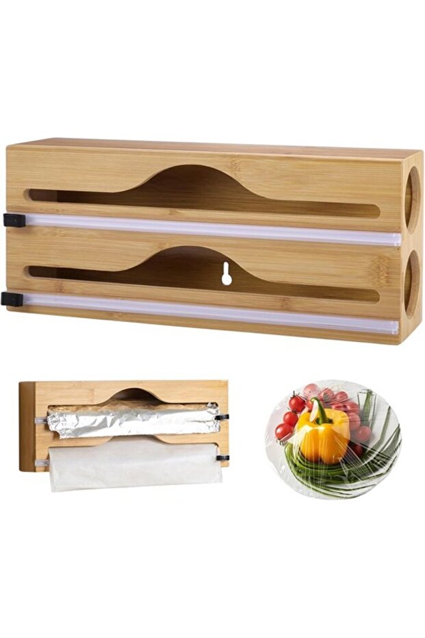 Foil Holder - Roll Holder - Foil Cutter Dispenser - Kitchen Organizer