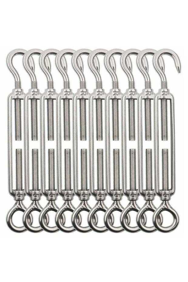 M5 type turnbuckle hook eyelet, 10-piece stainless steel tensioner set, heavy-duty adjustable tensioner