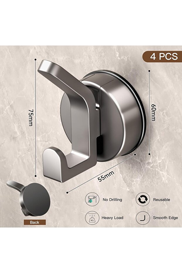 4-piece suction cup towel rack for kitchen and bathroom, no drilling required, solid suction cup towel rack for kitchen and bathroom.