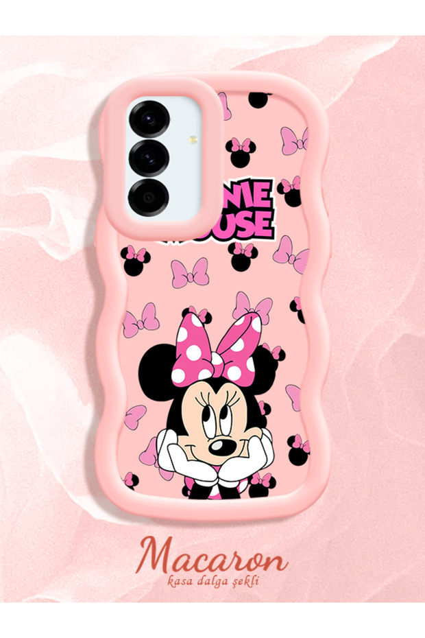Samsung Galaxy A36/A56 Compatible Wavy Frame Mouse Cartoon Patterned Quality Silicone Case