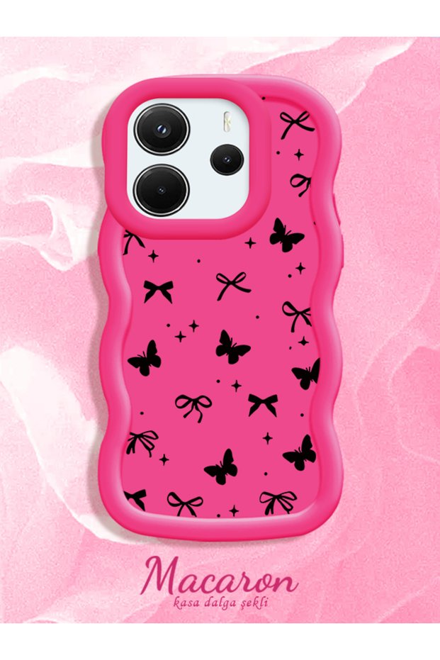 Redmi Note 14 4g Compatible Slim Butterfly Bow Printed Soft Structure Daily Use Phone Case