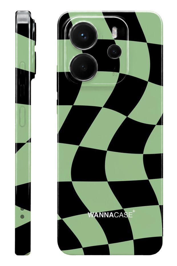 Xiaomi Redmi Note 14 Checkmate Green Essential Slim Full Coverage Glossy Print Camera Protected Hard Phone Case