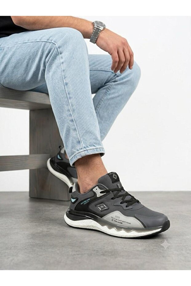 Men's Gray Orthopedic Imported Sole Casual Sneaker Walking Shoes