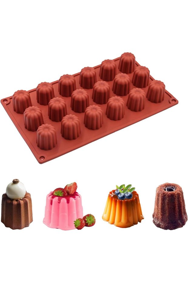 18-slot mold, groove mold, designed for delicate desserts, suitable for afternoon tea, banquets, and family dinners (29.1×16.9×3.2cm)