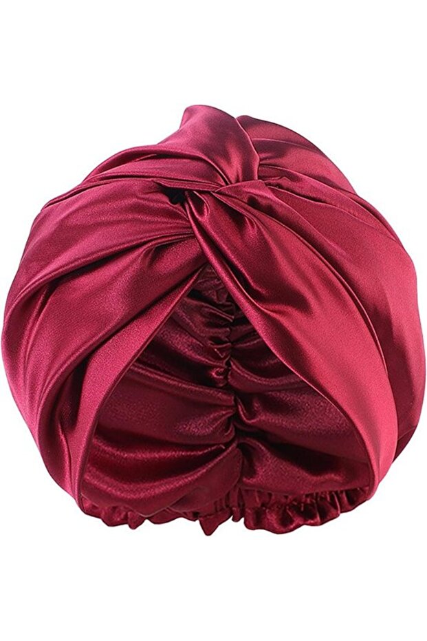 100% Mulberry Silk Women's Sleeping Cap Silk Sleep Cap Shower Cap Soft Silk Cap Hood Cover Adjustable Double-Layer 26x23cm