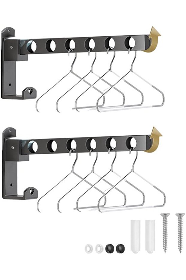 Clothes hooks - foldable, 90° rotatable - 2-pack