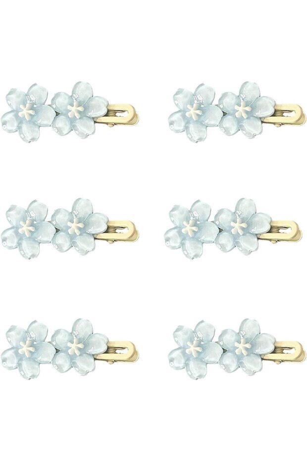6 blue flower hair clips for women, blue flower hair clips, blue women's hair clips, beautiful and delicate blue women's hair clips, hair clips
