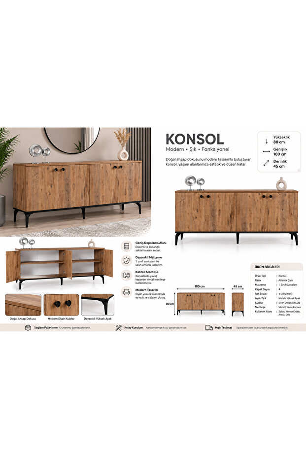 Mobilya Maxi Depolama Alanlı Konsol