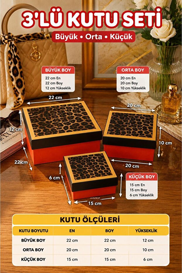 Gift 3-Piece Decorative Box Leopard Model Premium Packaging Box