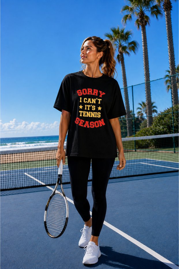 Unisex Oversize Tennis Printed T-Shirt 100% Cotton Tennis 29 Themed Comfortable Fit Short Sleeve T-Shirt