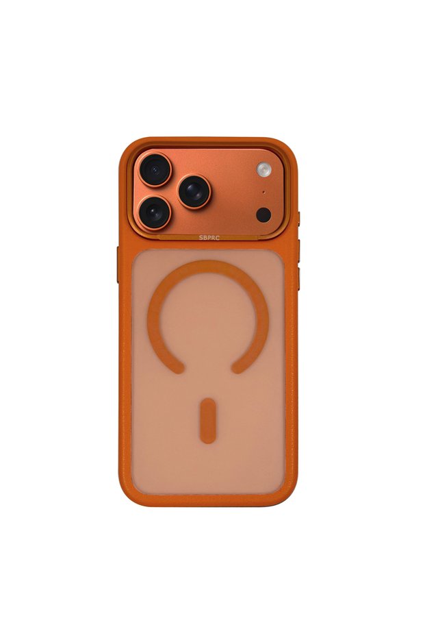 Sbprc Matte Back Edges Pu Leather M-Safe Supporting Grant Cover for iPhone 18 Pro / 17 Pro