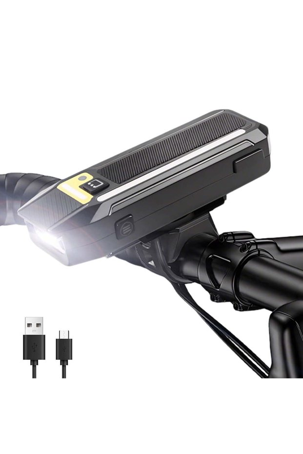 Bicycle light - Recharge - For night riding - Waterproof - unisex road & mountain bike - black - lumens/range 300-500lm - 150-300m