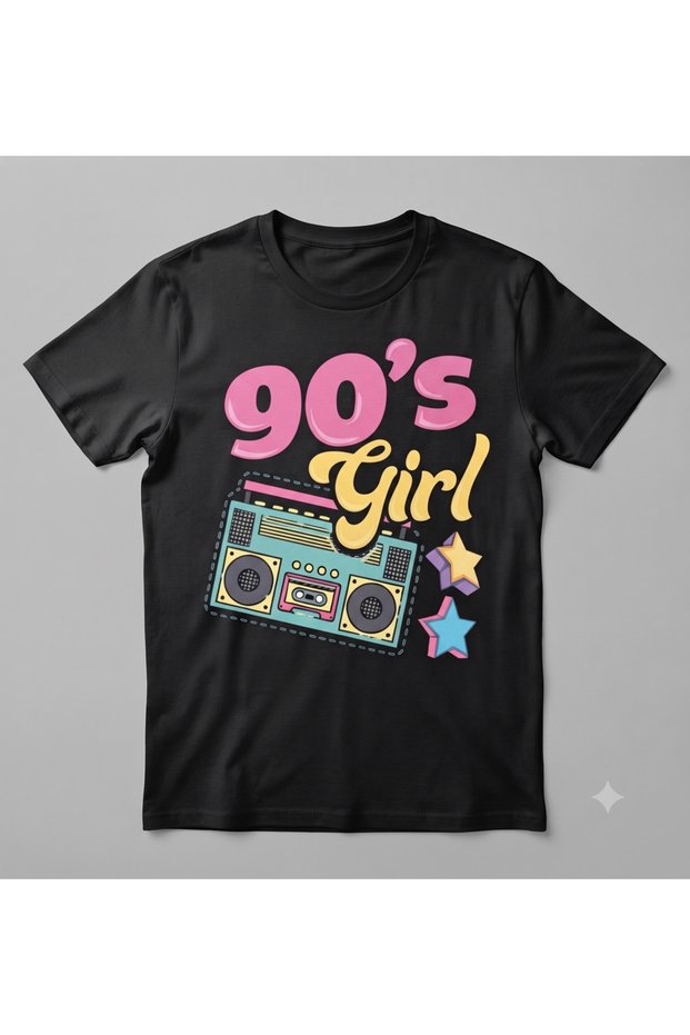 90's Girl Printed Unisex Crew Neck Cotton Oversize Boyfriend T-Shirt