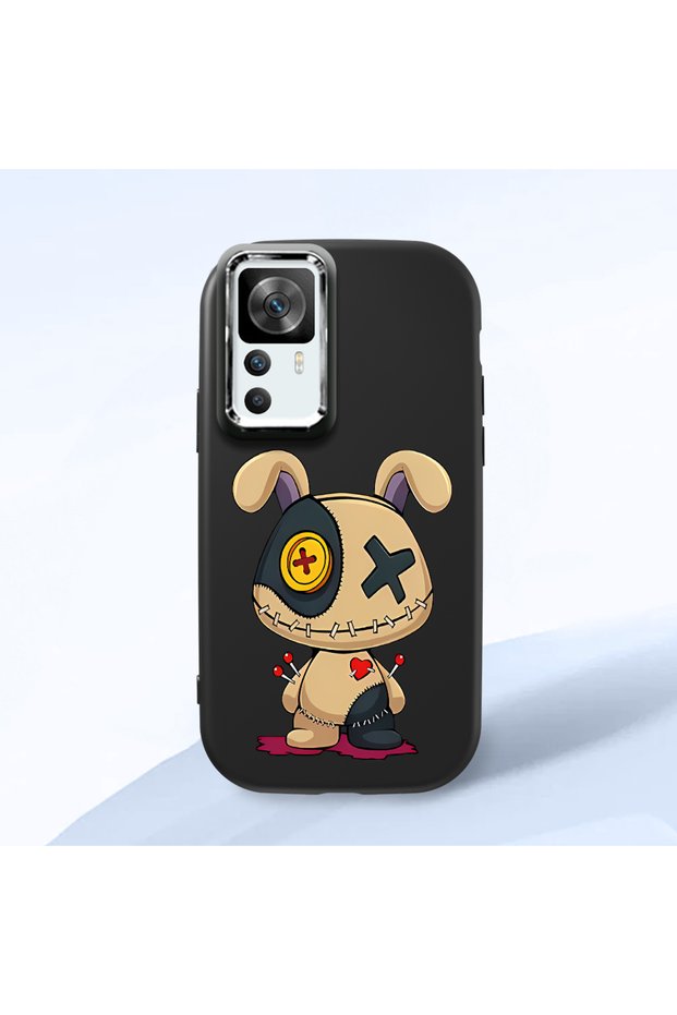 Redmi K50 Ultra Compatible Case Camera Protector Black Silicone Couple Phone Case Character Patterned