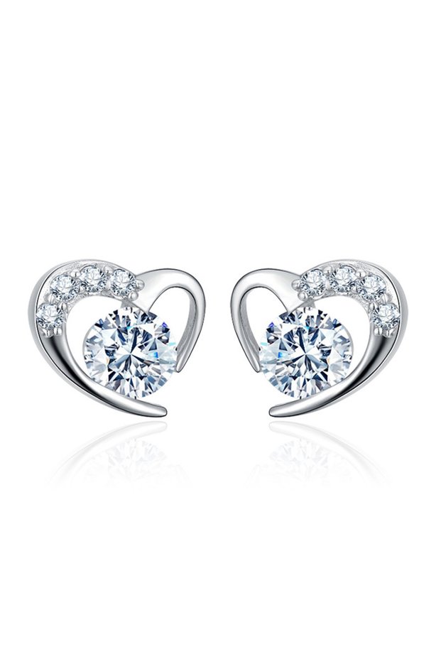 white color 925 Sterling Silver Earrings Women Sparkling Zircon Long U-shaped Hoop Earring For Anniv