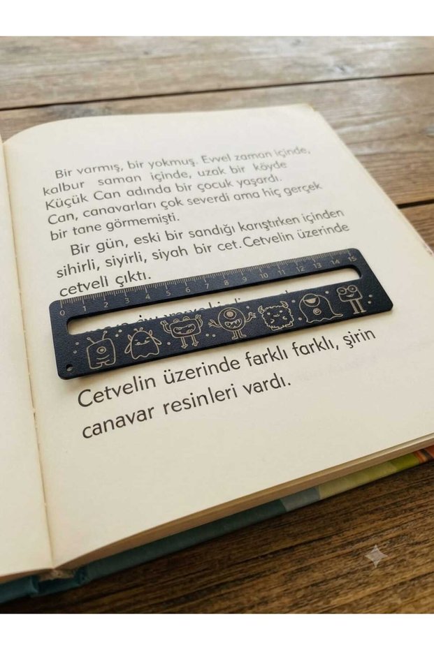 10 Pieces of Wooden Bookmarks (with Reading Guide and Ruler) 3 mm Colored Mdf Laser Cut and Printed Bookmark (15 cm) No24