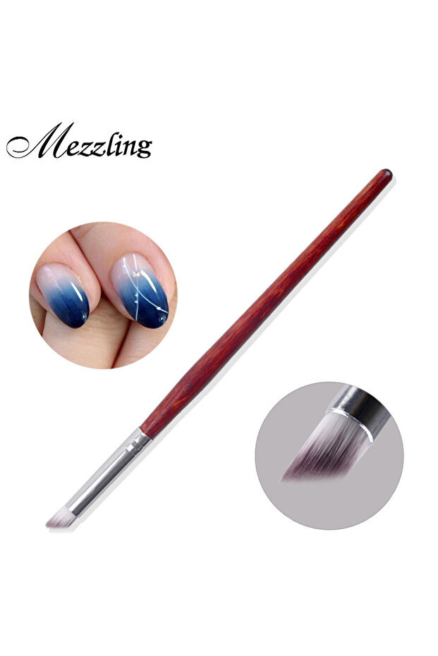 1Pc Nail Art Brush Gradient Dizzy Dye Pen Wood Handle Angle Nail Painting Dotting Tools