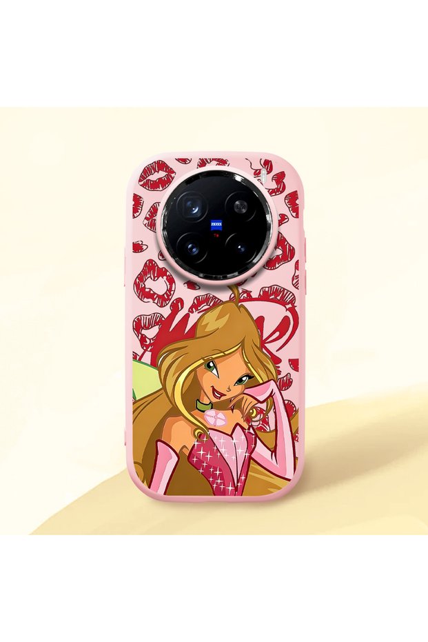 Vivo X200 Pro Compatible Shock-Absorbing Camera Protected Pink Silicone Case