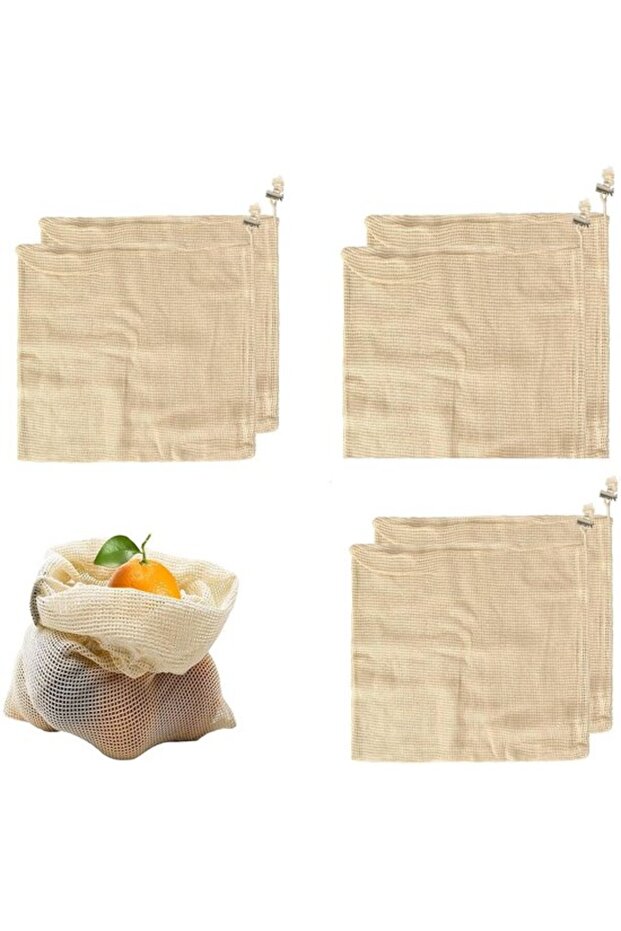 6-pack mesh bag, cotton beige