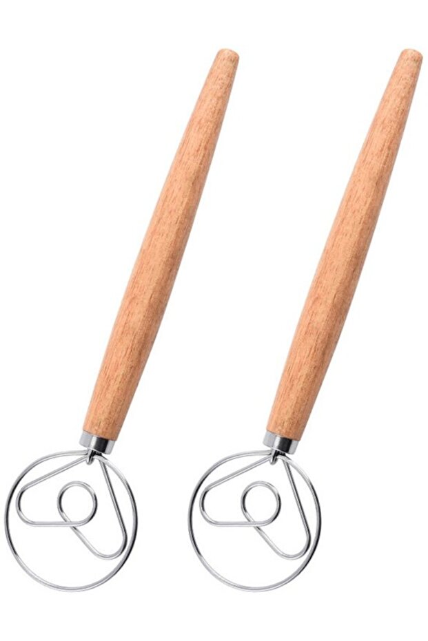 2-piece mixer set, Danish dough mixer, wood grain color.