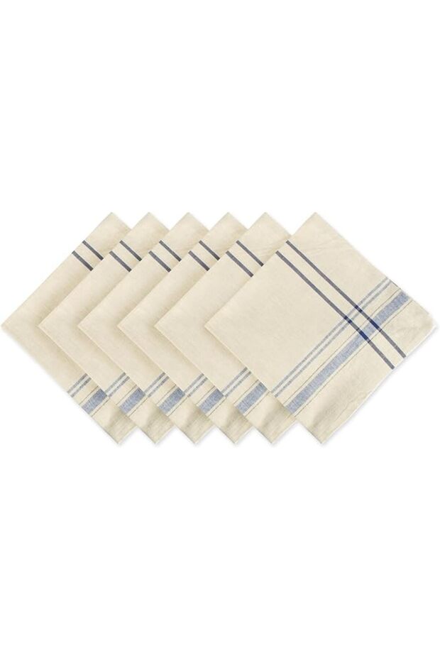 100% Cotton, Machine Washable, Everyday French Stripe Kitchen Table Runner For Dinner Parties, E