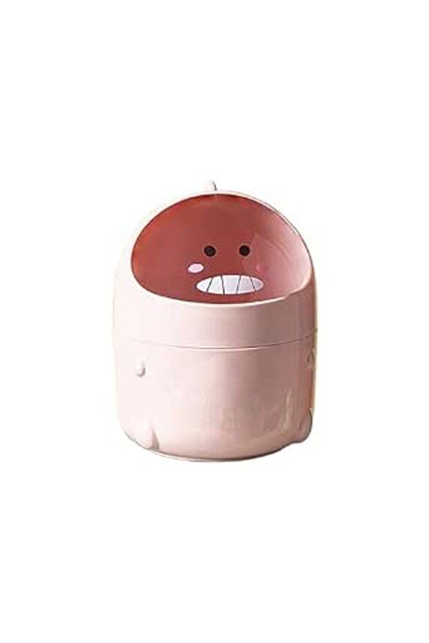 1.28 Gal Mini Desktop Trash Can with Lid, Cute Little Dinosaur Countertop Garbage Bin, Plastic Tiny