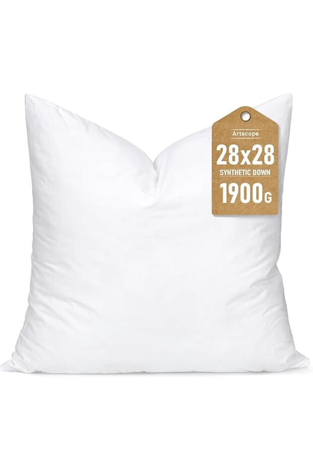 Synthetic Down Pillow Insert, 22x22 Down Alternative Throw Pillow Insert. Ultra Soft Fluffy