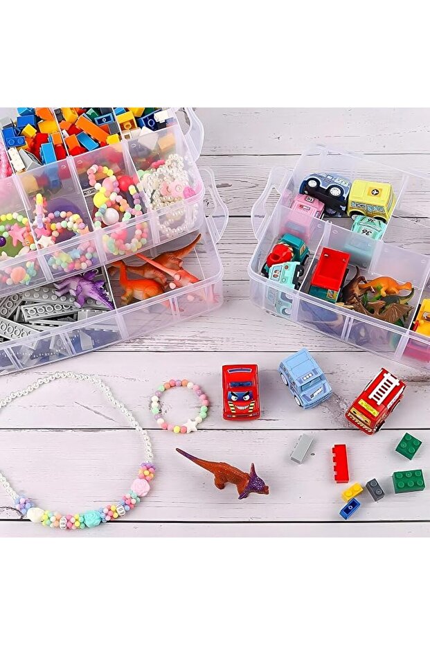 Stackable Storage Container Box, Multi-Compartment Plastic Storage Solution for Craft Suppl - 7