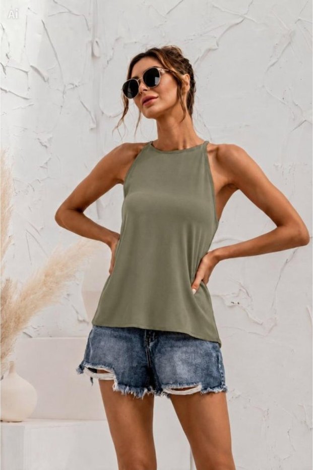 Women's Back Detail Sleeveless Athlete Blouse
