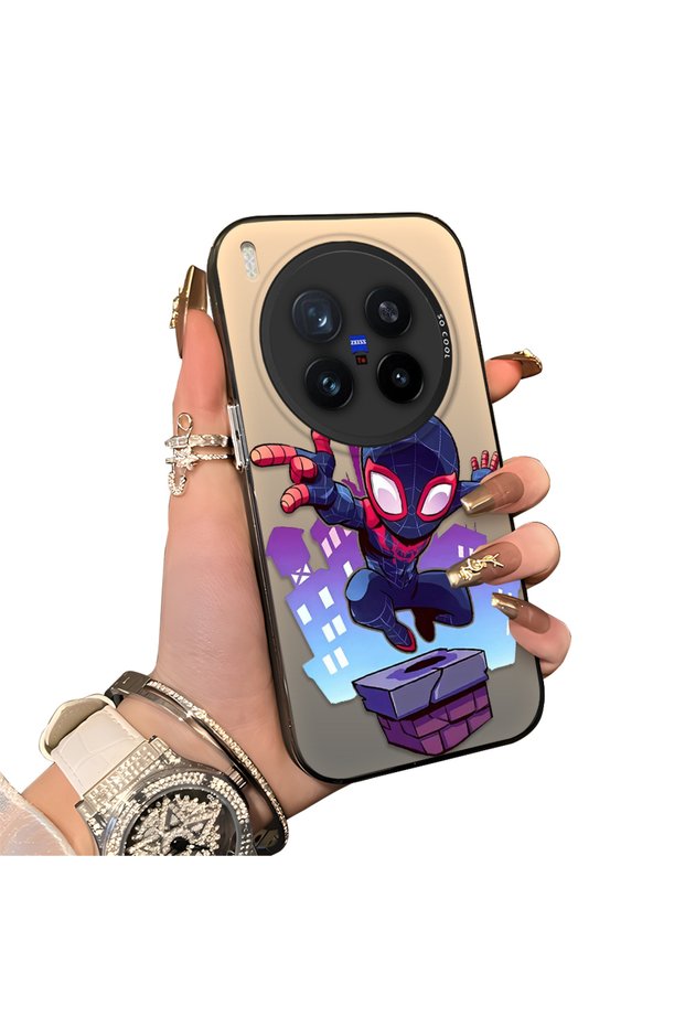 Vivo X300 Pro Compatible Silicone Edge Hard Back Case Couple Phone Case Spiderman Patterned