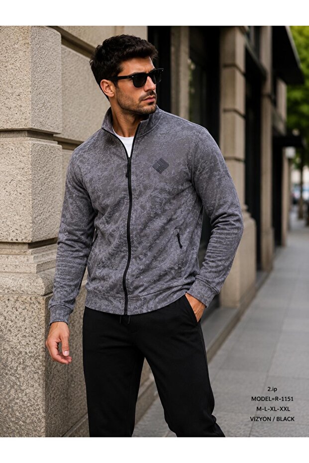 Men's 2 Thread Compact Combed Cotton Patterned Vision Jacket