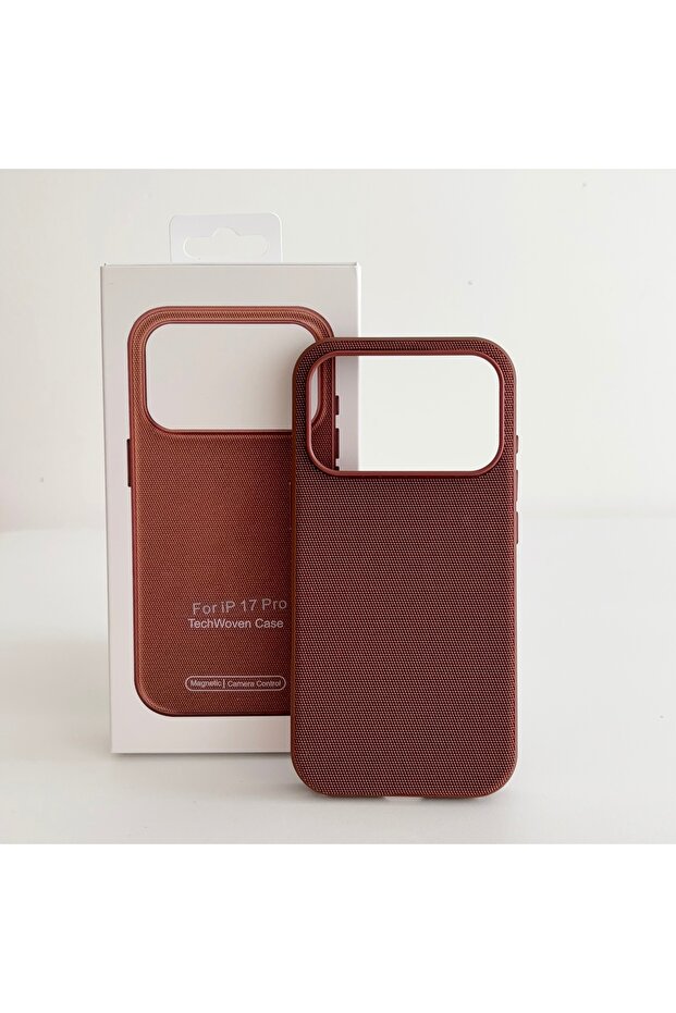 iPhone17 Pro Max Brown With Box Luxury Tech Woven for Magsafe Magnetic Phone Case for Iphone 18 17 A