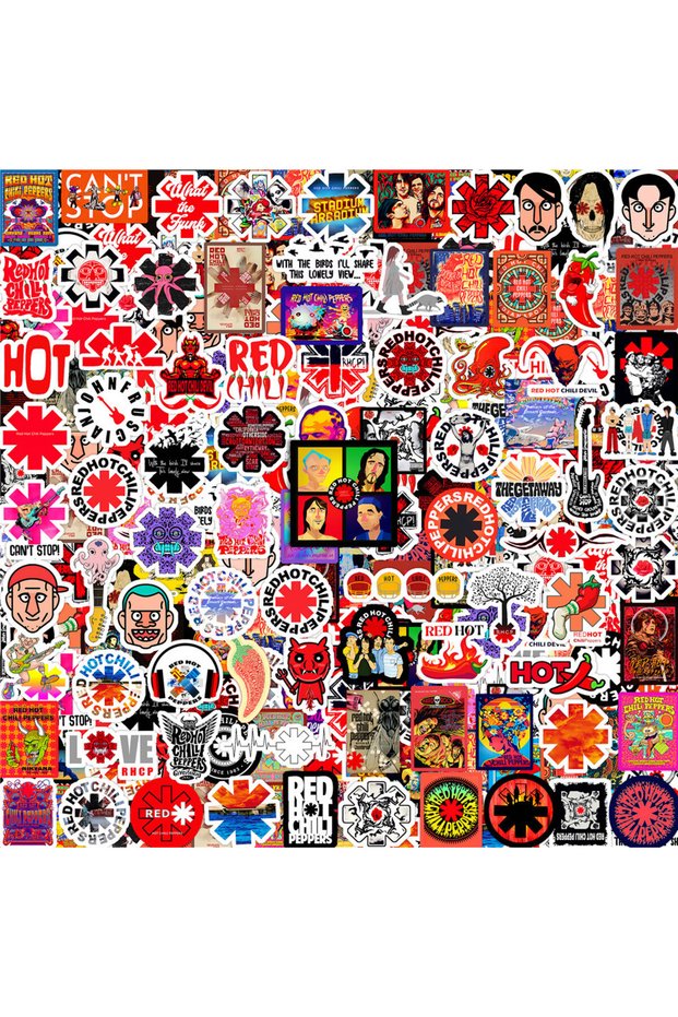 110Pcs 110Pcs Red Hot Chili Peppers Stickers Cartoon RHCP Decal for Laptop Phone Guitar Luggage Wat