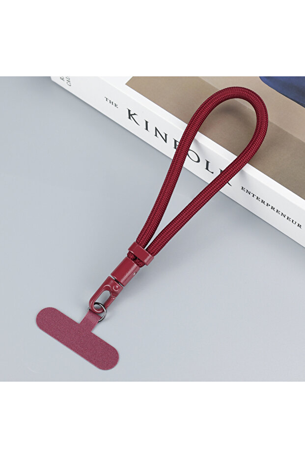 Red Universal 360-Degree Rotation Cell Phone Lanyard Metal Mobile Phone Pendant Anti-lost Short Lany