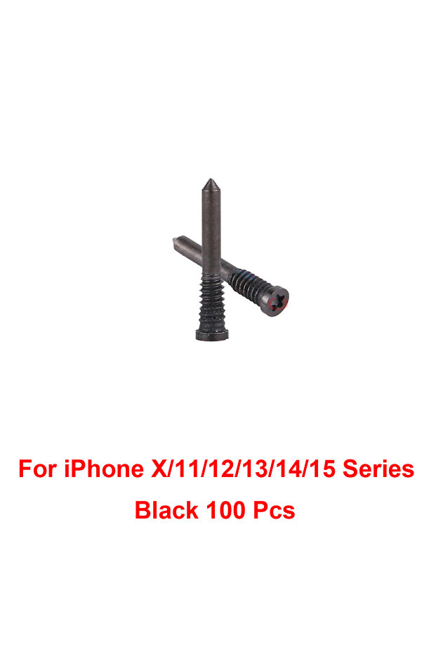 X 11-15 Black 100pcs Bottom Screw Repair For iPhone 15 11 12 13 14 Pro Max Mini X Xr Xs Max 5s 6 6s