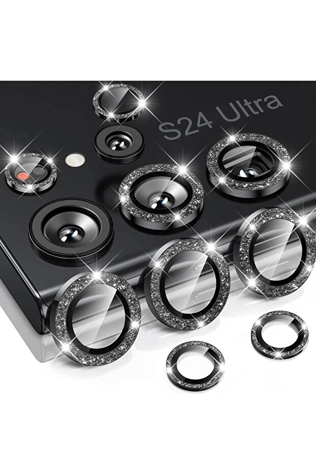 Galaxy S24 Ultra black Diamond Glitter Lens Glass For S25 Ultra Plus HD Ziai Camera Protector For