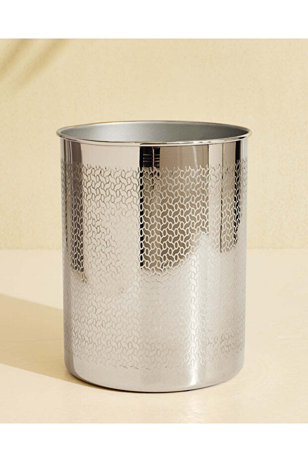Silver Etched Waste Bin