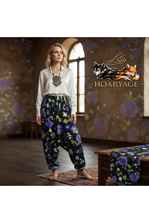 Authentic Village Salwar 100% Cotton Viscose Floral Patterned Comfortable Cut Women's Salwar with Net 38Size 100 kg