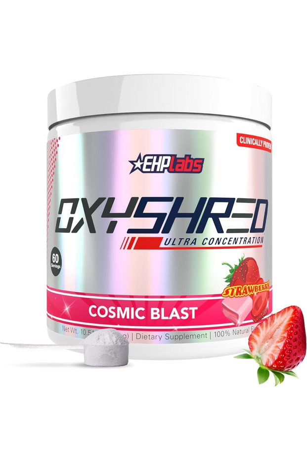 OxyShred Pre Workout Powder - Preworkout Powder with L Glutamine & Acetyl L Carnitine, Energy Boost Drink - Cosmic Blast, 60 Servings