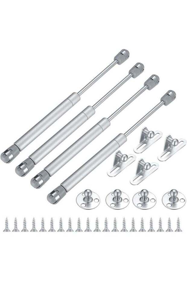 4 Pcs Gas Springs, 100N/22.5LB Gas Struts Lift Supports, Gas Shocks, Soft Close Hinges, Furniture Cabinet Door Lid Stay
