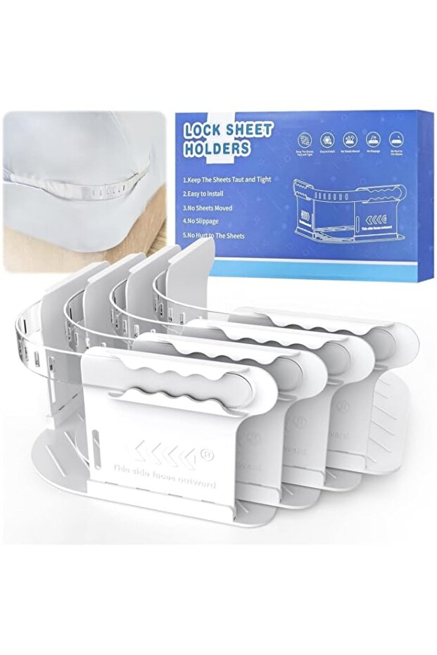 BIGTHREE Fitted Sheet Holders Set, Non-slip Sheet Holder, Locking Sheets Holders, Keep Sheets Neat Ultimate Sheet Holder Straps No Longer Loose for Wrinkle Bed Sheet