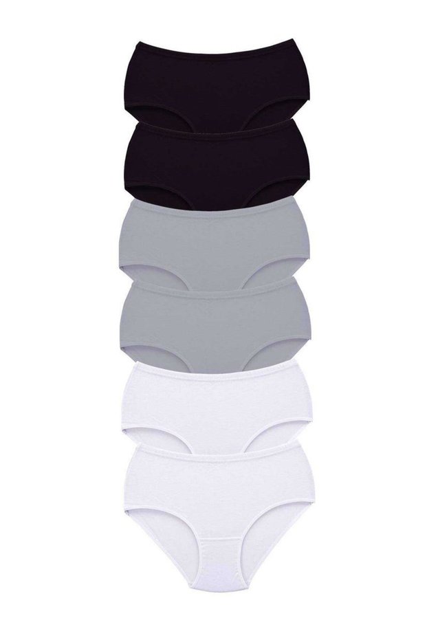 Glb-Stl41414 6 Pieces Tutku Women's High Waist Bato Thick Rubber Panties S16