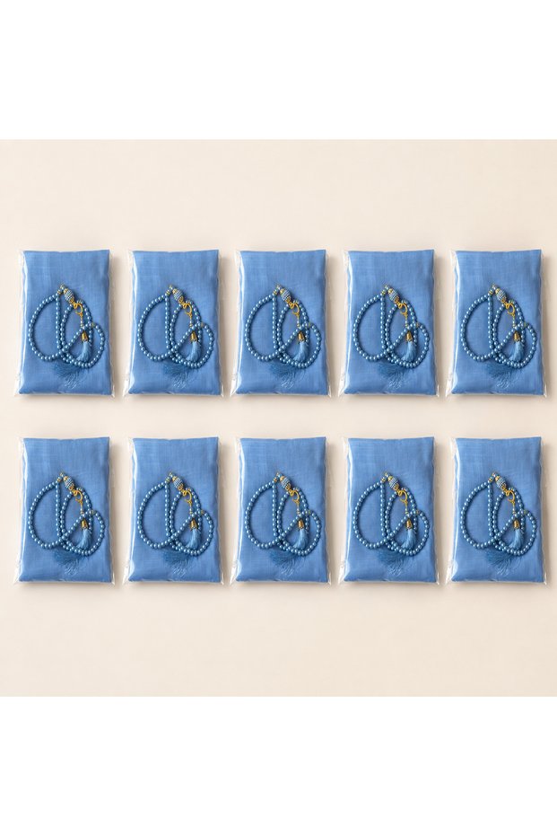 10-Piece Sets and 5-Piece Sets for Distribution for Mawlid, Including 10-Piece Sets of Esarp and 99-Piece Sets of Glass Pearl Prayer Beads.