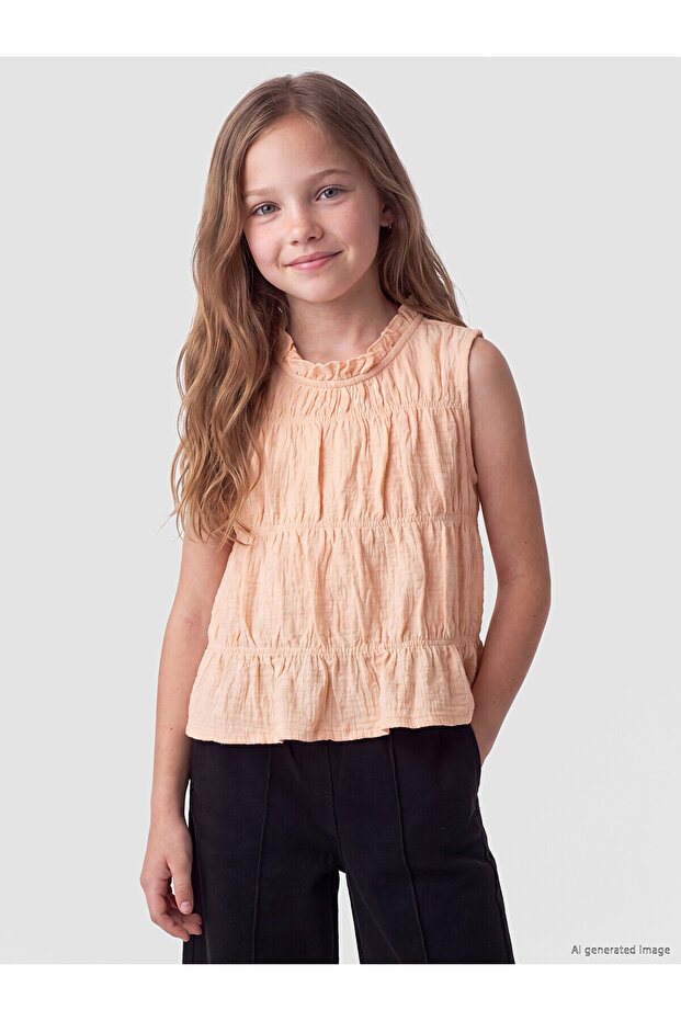 Nevavm Ruffled Girl's Blouse with a Difference