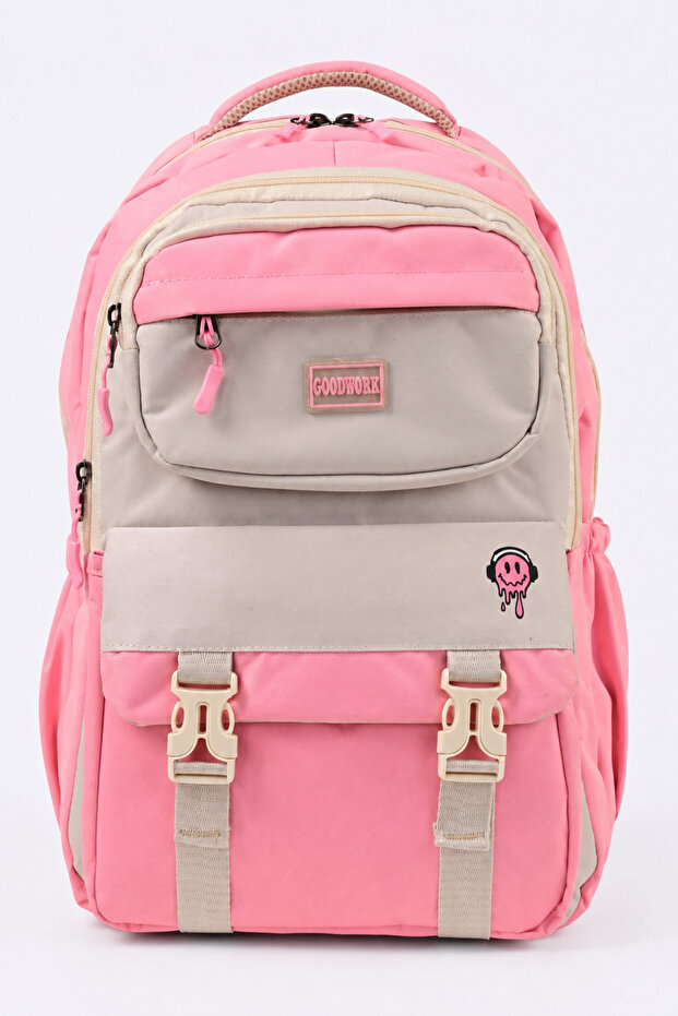 7380 Korean Style Multi-Compartment, Large Internal Volume, Water Bottle Pocket School and Daily Use Backpack
