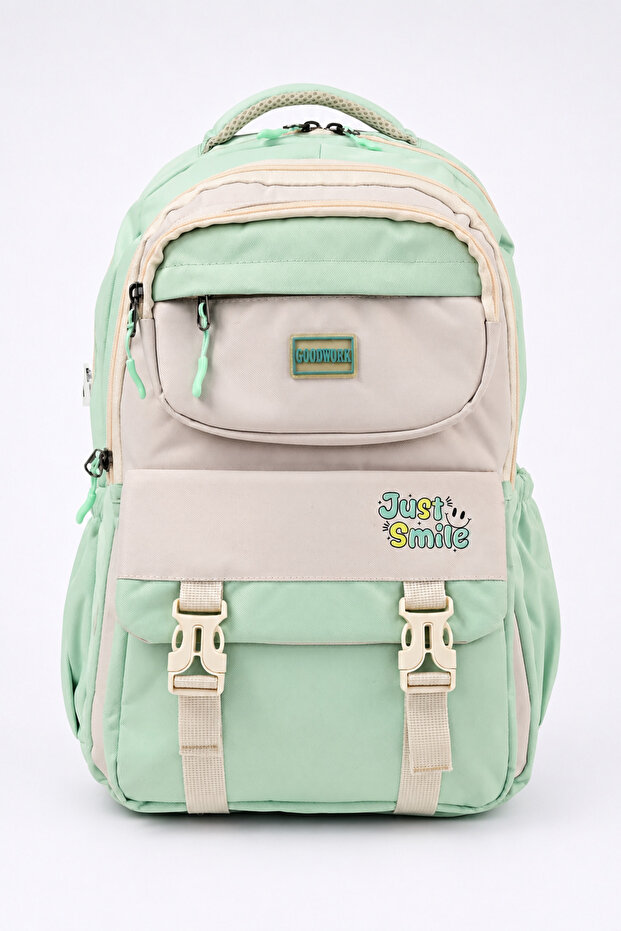 7380 Korean Style Multi-Compartment, Large Internal Volume, Water Bottle Pocket School and Daily Use Backpack