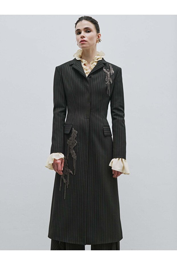 Thin Striped Long Jacket