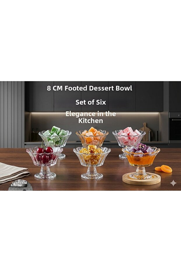 6-Piece Bowl Set, Jam Bowl, Turkish Delight Bowl, Presentation Bowl, Ice Cream Bowl