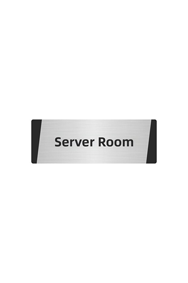 Server Odasi Metal Warning Sign 5X20 cm Silver Color