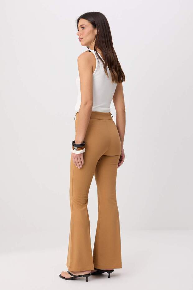 Camel Flare Dokuma Pantolon TWOSS26PL00232 - 4